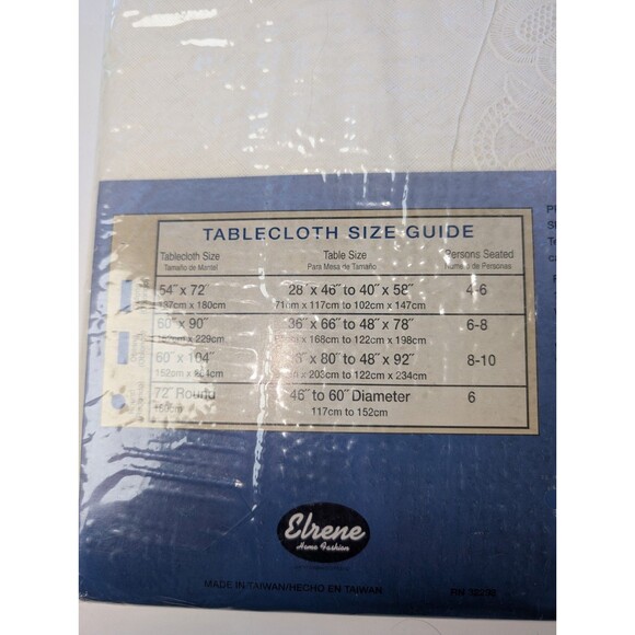 Crochet Lace Vinyl Tablecloth 60x104 Oblong White Wipe Clean New - Picture 3 of 5